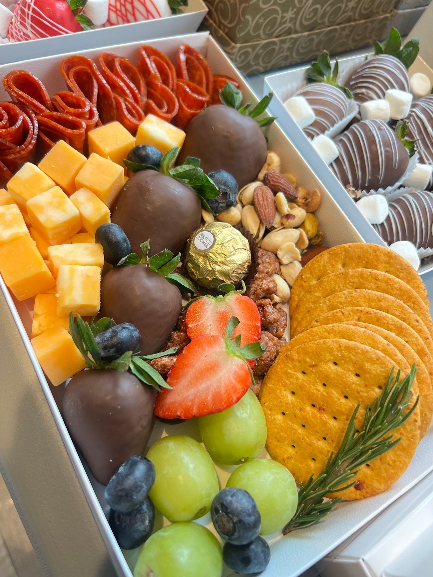 Chocolate covered strawberries & Charcuterie